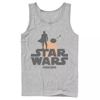 Мужская майка с логотипом Star Wars The Mandalorian The Child, силуэт заката Licensed Character