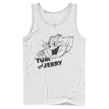 Мужская майка с логотипом Tom And Jerry Line Art Portrait Licensed Character