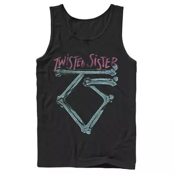 Мужская майка с логотипом Twisted Sister Distressed Bones Licensed Character