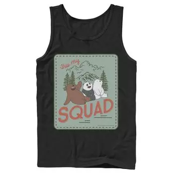 Мужская майка с нашивкой My Squad Cartoon Network We Bare Bears Licensed Character
