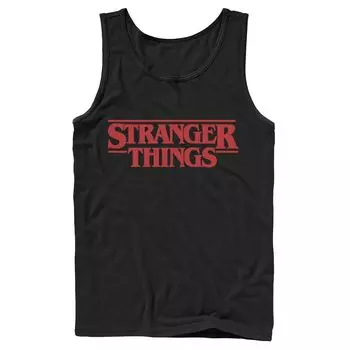 Мужская майка с однотонным логотипом Netflix Stranger Things на левой груди Licensed Character