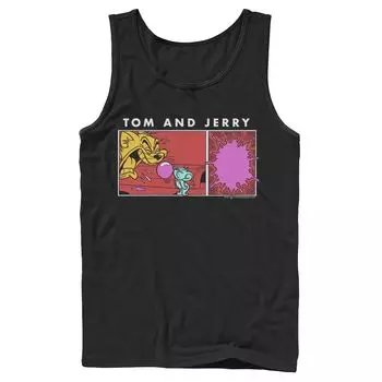Мужская майка с портретной панелью и портретной панелью Tom And Jerry Bubble Gum Licensed Character