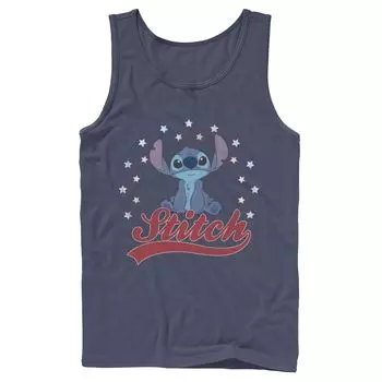 Мужская майка с портретом Disney Lilo & Stitch Americana Stitch Licensed Character