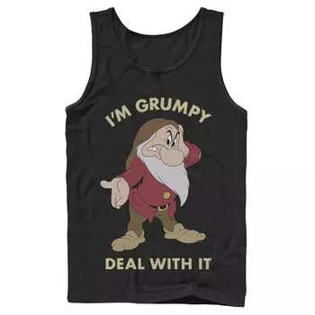 Мужская майка с портретом Disney Snow White I'm Grumpy Deal With It Licensed Character