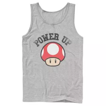 Мужская майка с потертым портретом и рисунком гриба Nintendo Super Mario Power Up Licensed Character