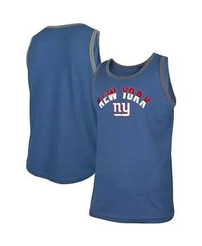 Мужская майка с принтом Royal New York Giants Ringer Tri-Blend с принтом New Era, синий