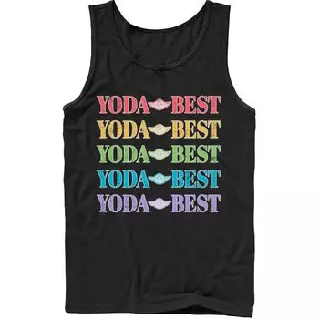 Мужская майка с радужным текстом Star Wars Pride Yoda Best Licensed Character