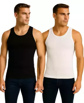 Мужская майка с ребристой вязкой, 2 шт Galaxy By Harvic, мультиколор