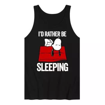 Мужская майка с рисунком Peanuts Snoopy I'd Better Be Sleep Licensed Character