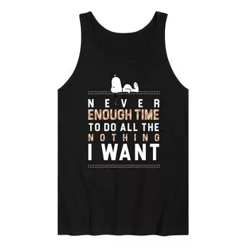 Мужская майка с рисунком Peanuts Snoopy Never Enough Time To Do All The Nothing I Want Licensed Character