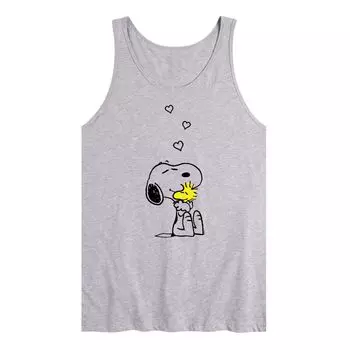 Мужская майка с рисунком Peanuts Snoopy Woodstock Hug And Love Licensed Character