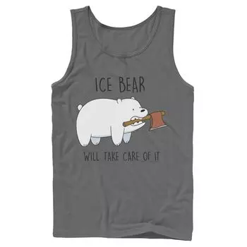Мужская майка с топором Cartoon Network We Bare Bears Ice Bear Take Care Of It Licensed Character