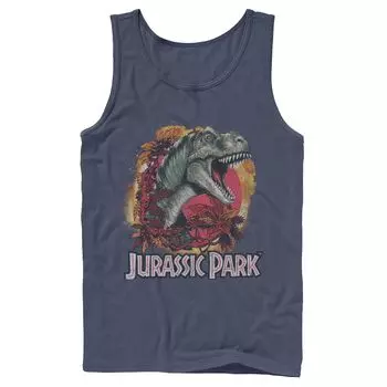 Мужская майка с тропическим логотипом «Парк Юрского периода» T-Rex Explosion Licensed Character