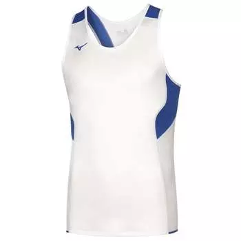 Мужская майка-синглет белого/синего цвета Mizuno, белый
