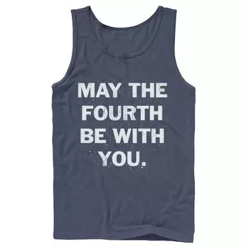 Мужская майка со смелым винтажным плакатом «Звездные войны, пусть четвертые будут с тобой» Star Wars