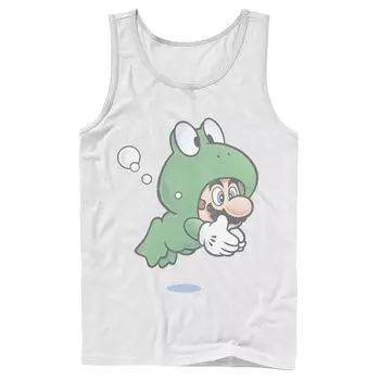 Мужская майка Super Mario Frog Faded Portrait Licensed Character