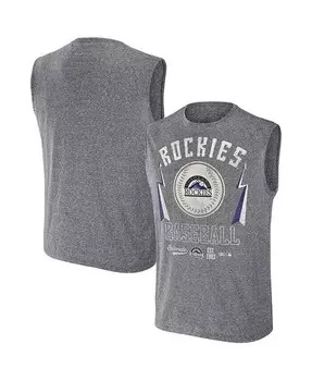 Мужская майка свободного кроя Darius Rucker Collection от Charcoal Distressed Colorado Rockies Fanatics, серый
