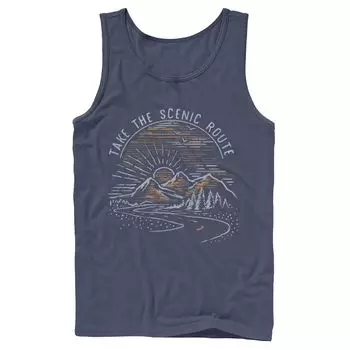 Мужская майка Take The Scenic Route Mountain Sunrise Sketch Tank Licensed Character
