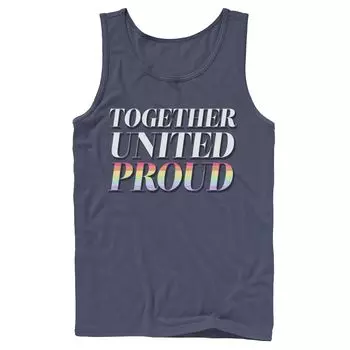 Мужская майка United And Proud Text Rainbow Licensed Character