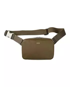 Мужская маленькая поясная сумка из переработанной кожи Sandro, зеленый