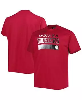Мужская малиновая футболка indiana hoosiers big and tall с регланами Profile