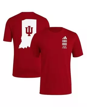 Мужская малиновая футболка Indiana Hoosiers Reverse Retro Baseball 2 Hit Adidas, красный