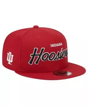 Мужская малиновая кепка Indiana Hoosiers Team Script 9Fifty Snapback New Era, красный