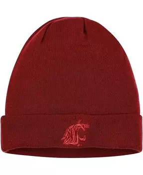 Мужская малиновая вязаная шапка Washington State Cougars в тон с манжетами Nike, красный