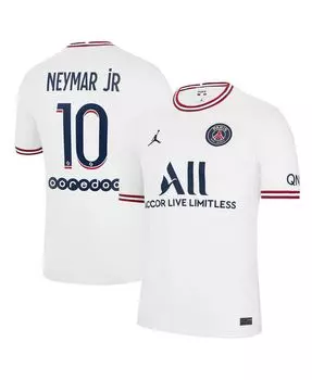 Мужская марка neymar jr. white paris saint-germain 2021/22 четвертая копия джерси Jordan, белый