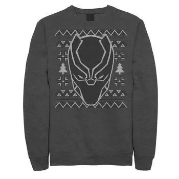Мужская маска Черной Пантеры Ugly Christmas Толстовка Marvel