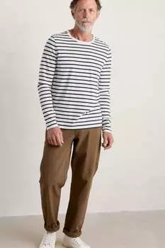 Мужская матросская рубашка с круглым вырезом Seasalt Cornwall, белый