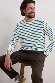 Мужская матросская рубашка с круглым вырезом Seasalt Cornwall, белый