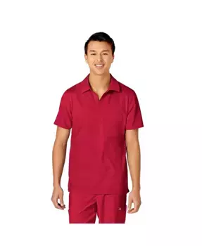 Мужская медицинская футболка Big & Tall W123 с воротником Wink, красный