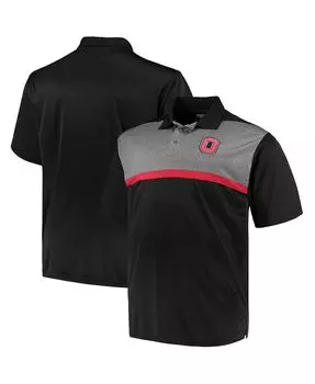 Мужская меланжевая черная и темно-серая меланжевая рубашка поло штата огайо buckeyes с большой и высокой кокеткой Profile, мульти