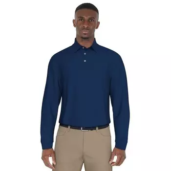 Мужская мини-жаккардовая рубашка-поло для гольфа с длинными рукавами для турниров Большого шлема Grand Slam, синий