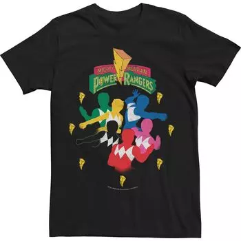 Мужская минималистичная футболка Power Rangers Group Shot Licensed Character