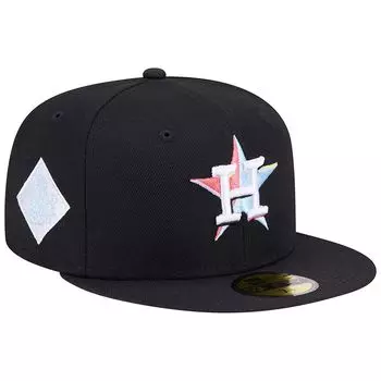 Мужская многоцветная комплектация New Era Black Houston Astros 59FIFTY приталенная шляпа