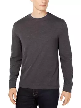 Мужская многослойная футболка с круглым вырезом Club Room, цвет Charcoal Heather