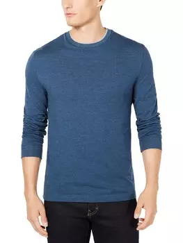 Мужская многослойная футболка с круглым вырезом Club Room, цвет Blue Wing Heather