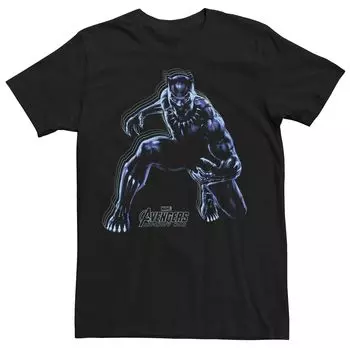 Мужская многослойная футболка с рисунком Marvel Black Panther Licensed Character