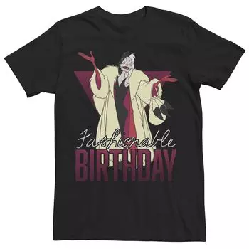 Мужская модная футболка с портретом на день рождения со злодеями Диснея Круэллой Licensed Character