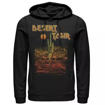 Мужская модная толстовка с капюшоном Desert Tour красного цвета с выцветшим рок-текстом и градиентом Licensed Character