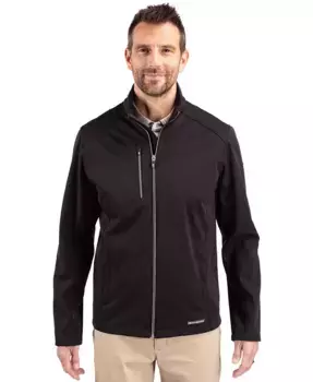 Мужская мягкая ветровка Evoke из переработанного материала на молнии Cutter & Buck, черный