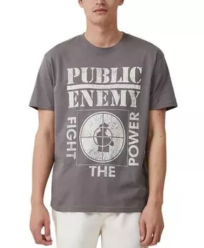 Мужская музыкальная футболка свободного кроя COTTON ON, серый