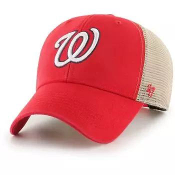 Мужская мытая флагманская кепка MVP Trucker Snapback '47 красного/натурального цвета Washington Nationals