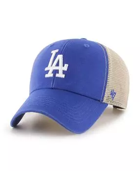 Мужская мытая кепка Los Angeles Dodgers Flagship MVP Trucker Snapback Royal и Natural '47 Brand