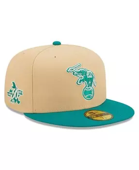 Мужская натуральная бирюзовая шляпа Oakland Athletics Mango Forest 59Fifty. New Era