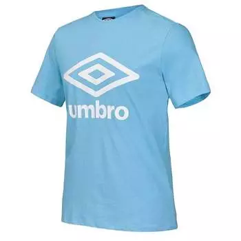 Мужская небесно-голубая футболка с большим логотипом Umbro, синий