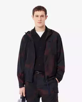 Мужская нейлоновая куртка рипстоп с синим градиентным принтом Lacoste, тёмно-синий