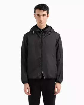 Мужская нейлоновая куртка с капюшоном Emporio Armani, черный